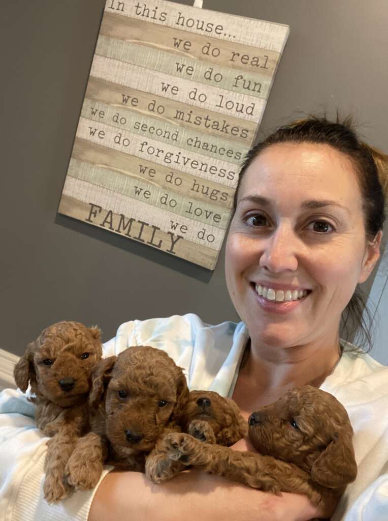 Julia and a pup! Julia and a pup!